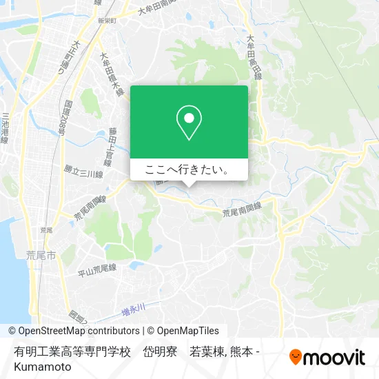 有明工業高等専門学校　岱明寮　若葉棟地図
