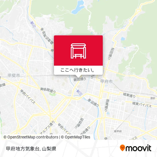 甲府地方気象台地図