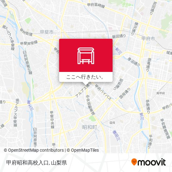 甲府昭和高校入口地図