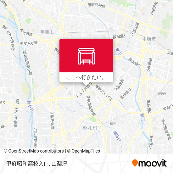 甲府昭和高校入口地図