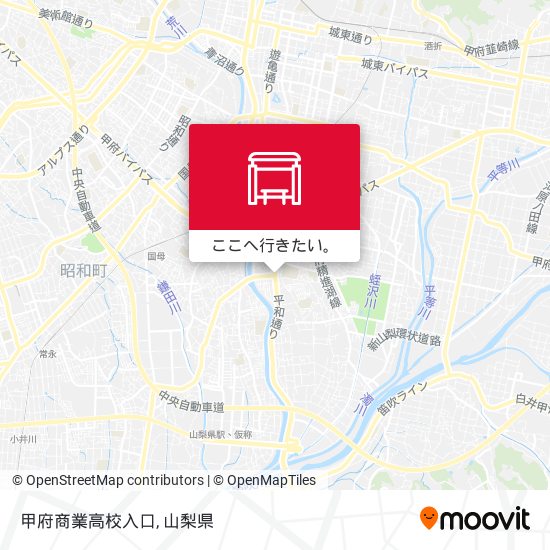 甲府商業高校入口地図