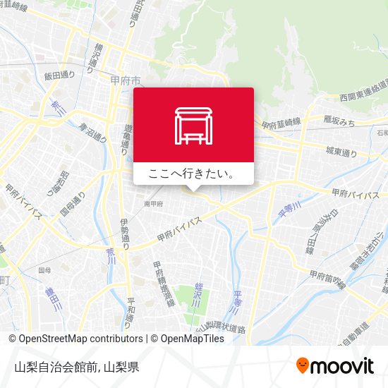 山梨自治会館前地図