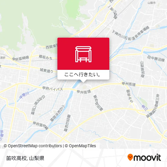 笛吹高校地図