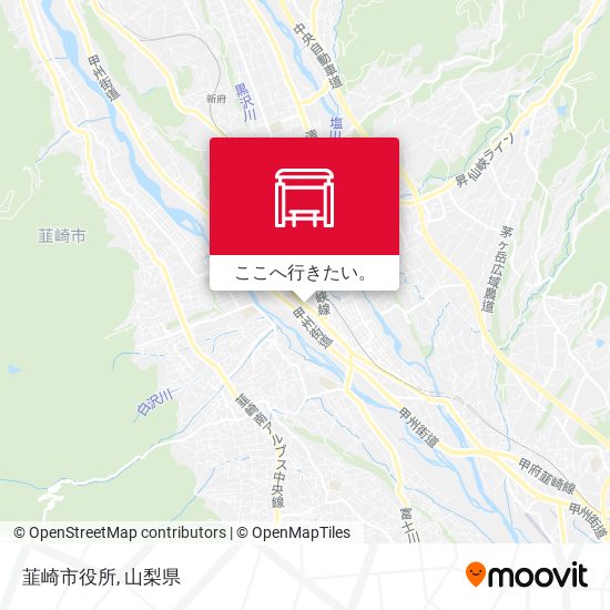韮崎市役所地図