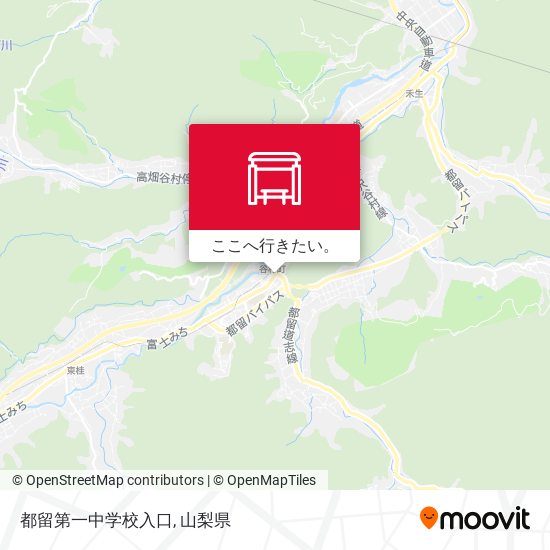 都留第一中学校入口地図