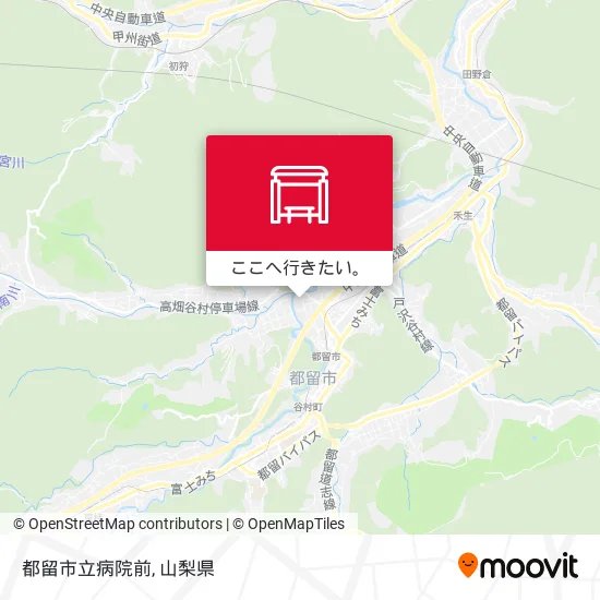 都留市立病院前地図