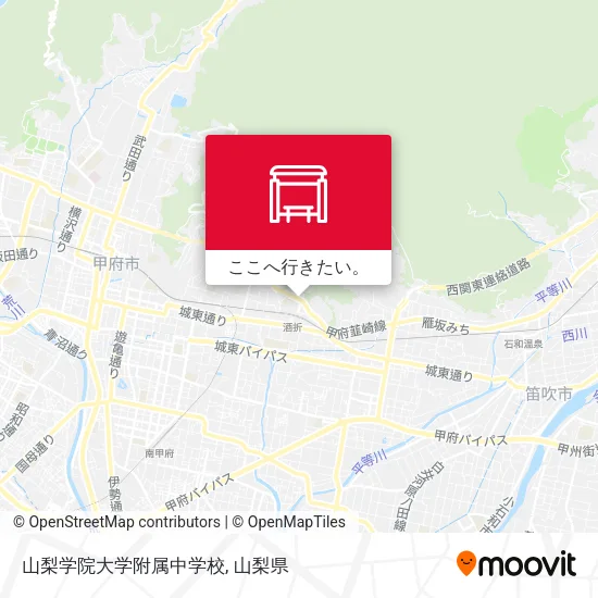 山梨学院大学附属中学校地図