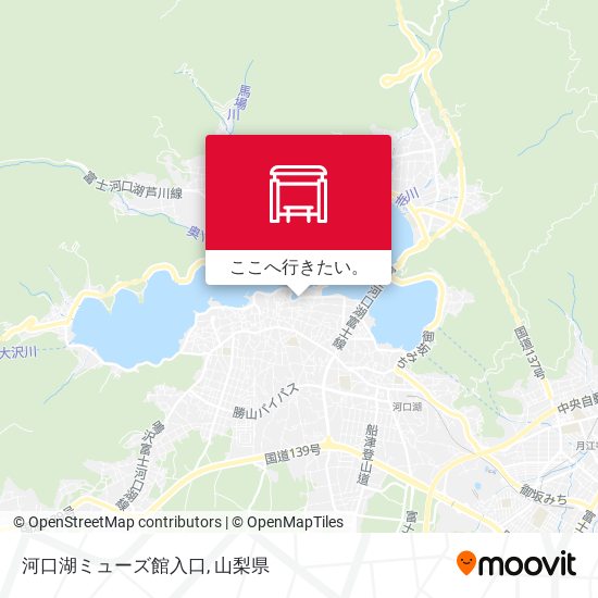 河口湖ミューズ館入口地図