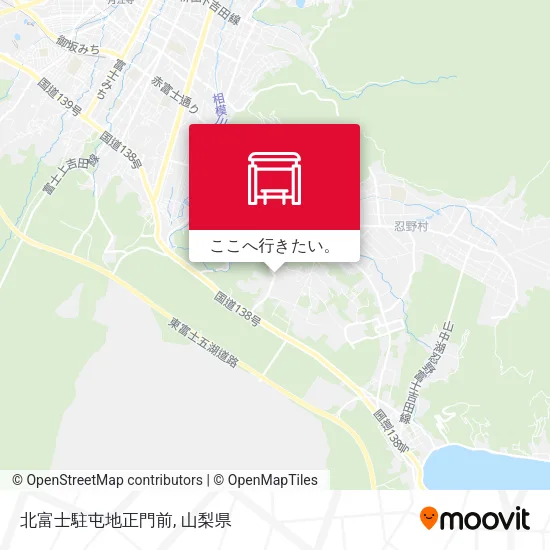 北富士駐屯地正門前地図