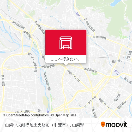 山梨中央銀行竜王支店前（甲斐市）地図
