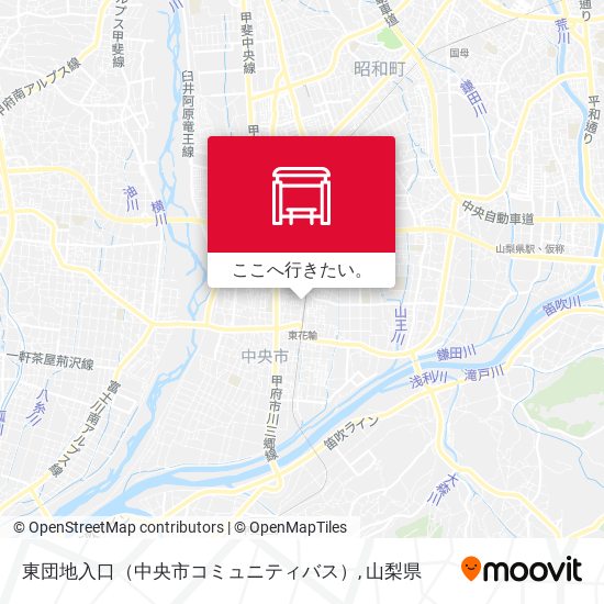 東団地入口（中央市コミュニティバス）地図