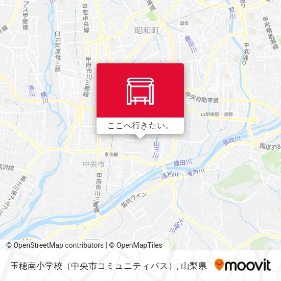 玉穂南小学校（中央市コミュニティバス）地図