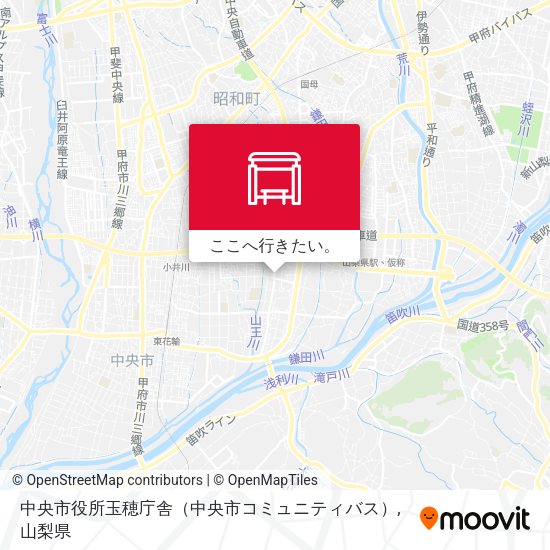中央市役所玉穂庁舎（中央市コミュニティバス）地図