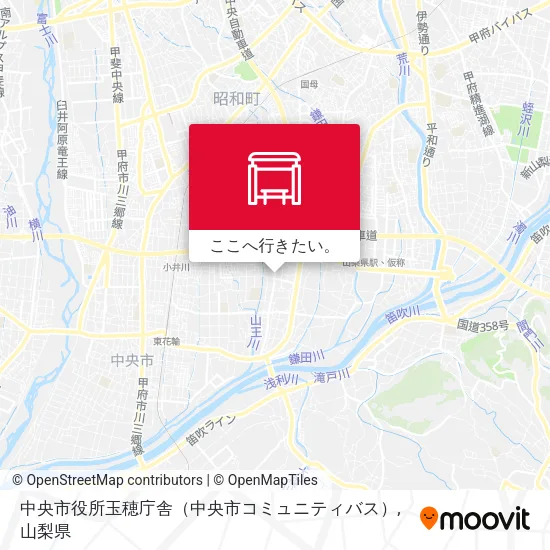中央市役所玉穂庁舎（中央市コミュニティバス）地図