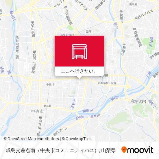 成島交差点南（中央市コミュニティバス）地図