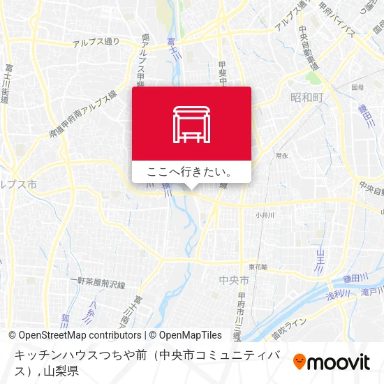 キッチンハウスつちや前（中央市コミュニティバス）地図