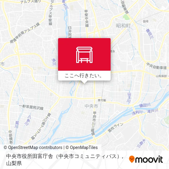 中央市役所田富庁舎（中央市コミュニティバス）地図
