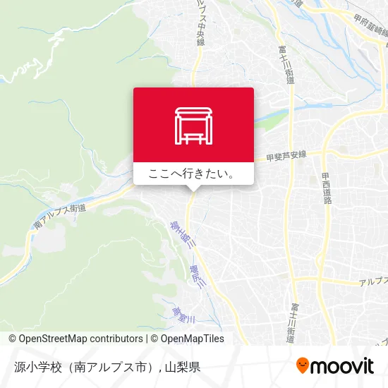 源小学校（南アルプス市）地図