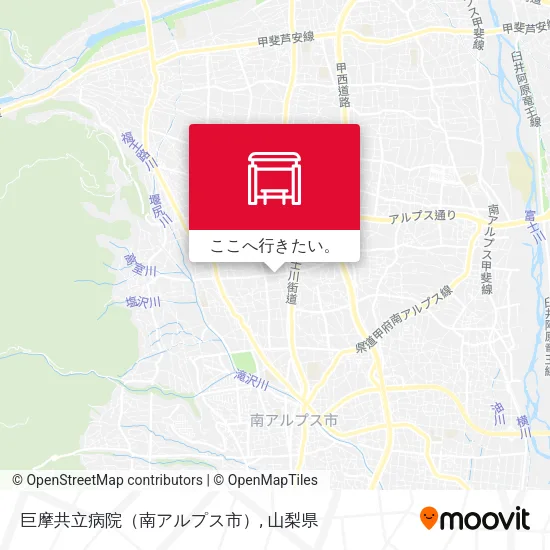 巨摩共立病院（南アルプス市）地図