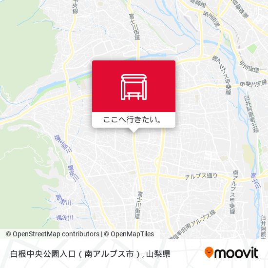 白根中央公園入口（南アルプス市）地図