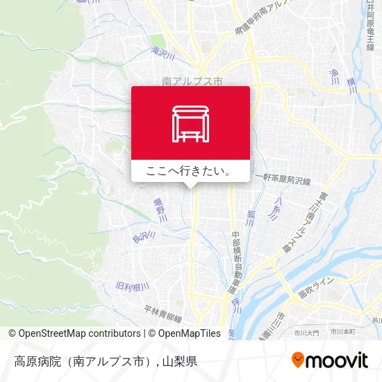 高原病院（南アルプス市）地図