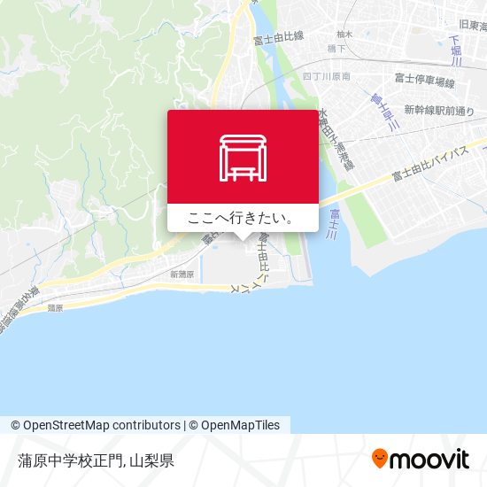 蒲原中学校正門地図