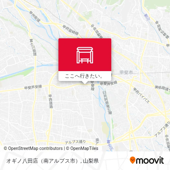 オギノ八田店（南アルプス市）地図