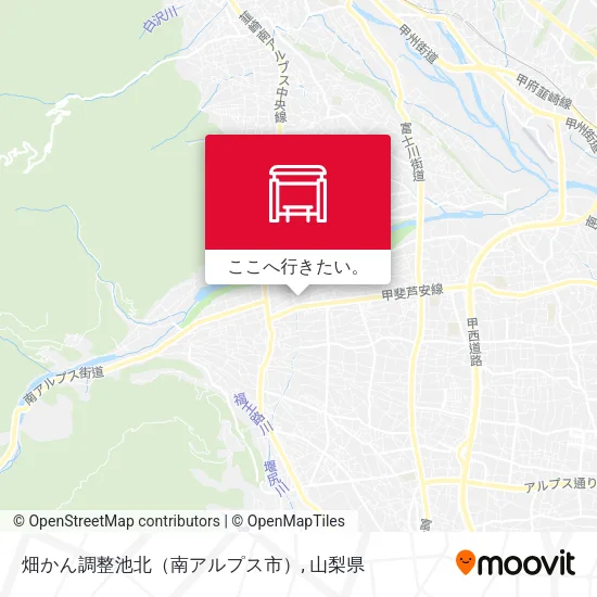 畑かん調整池北（南アルプス市）地図