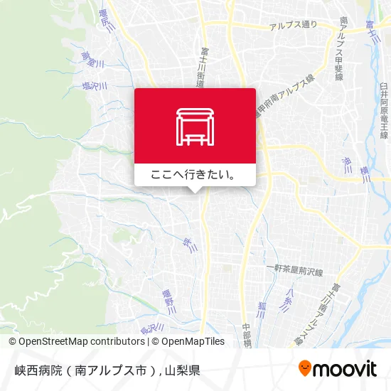 峡西病院（南アルプス市）地図