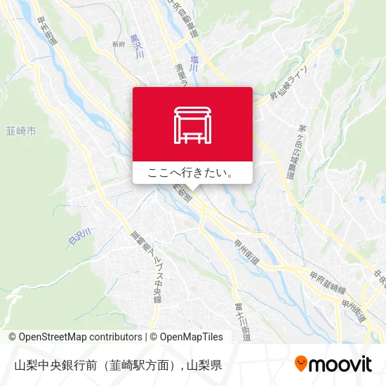 山梨中央銀行前（韮崎駅方面）地図
