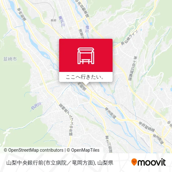山梨中央銀行前(市立病院／竜岡方面)地図