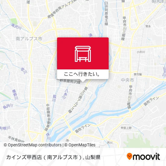 カインズ甲西店（南アルプス市）地図