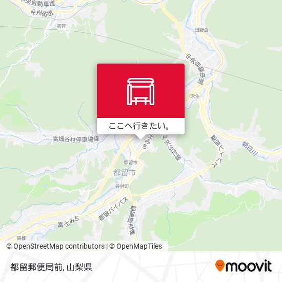 都留郵便局前地図