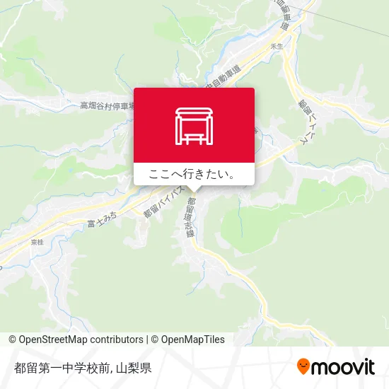 都留第一中学校前地図