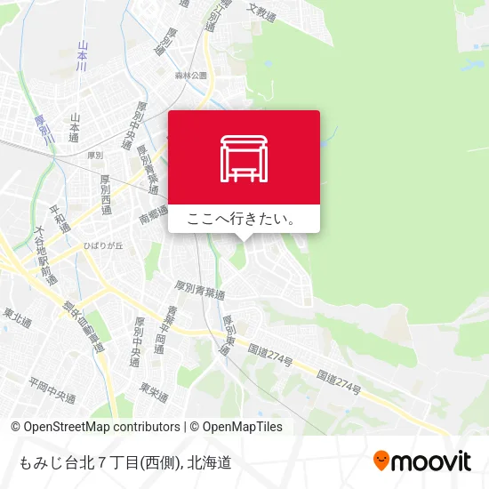 もみじ台北７丁目(西側)地図