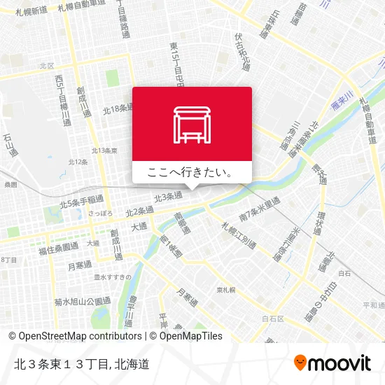 北３条東１３丁目地図