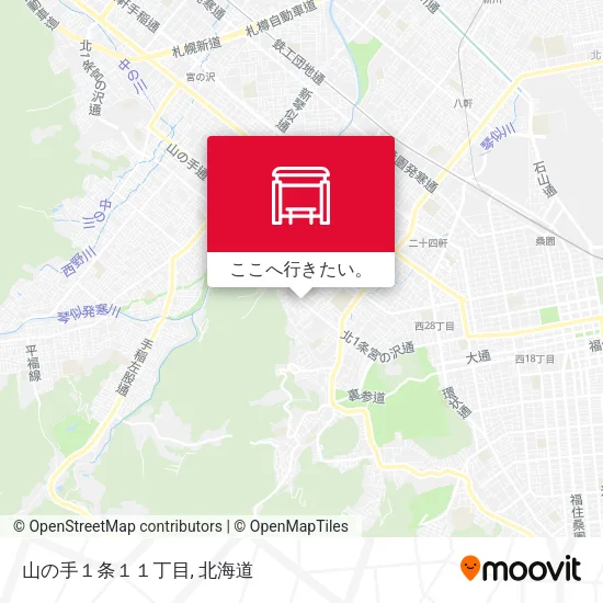 山の手１条１１丁目地図