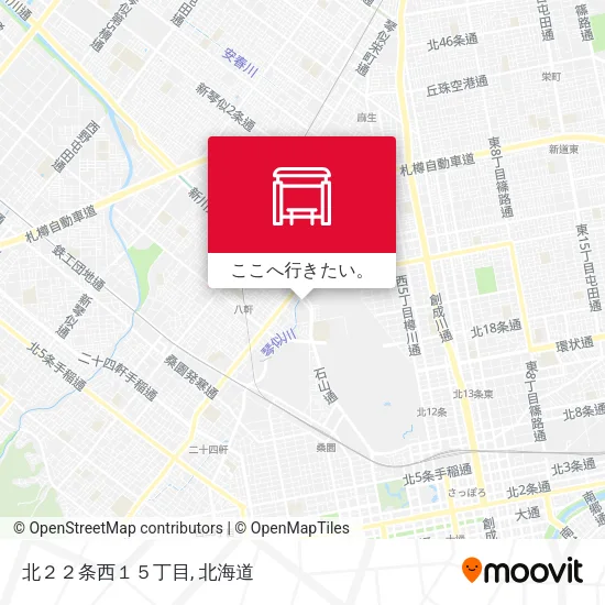北２２条西１５丁目地図