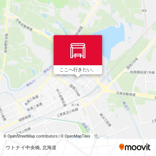 ウトナイ中央橋地図