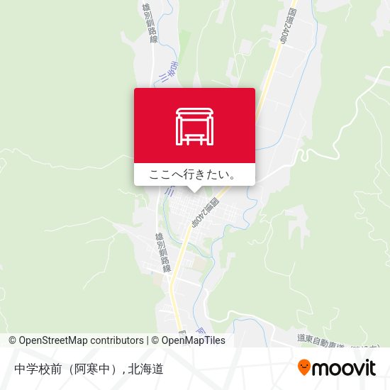 中学校前（阿寒中）地図