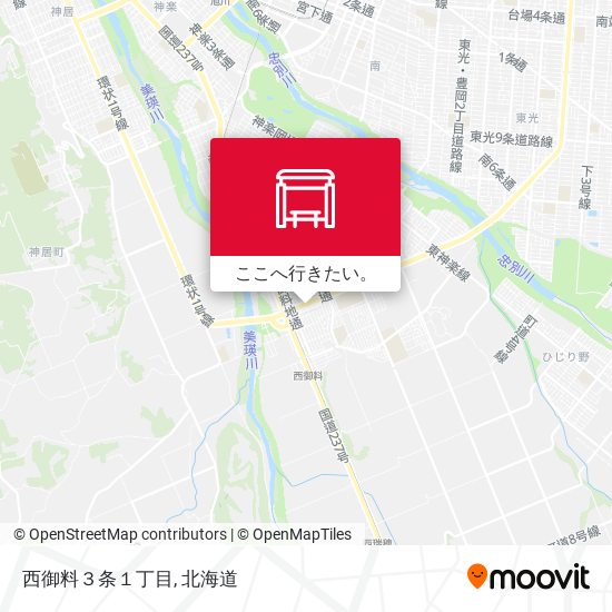 西御料３条１丁目地図