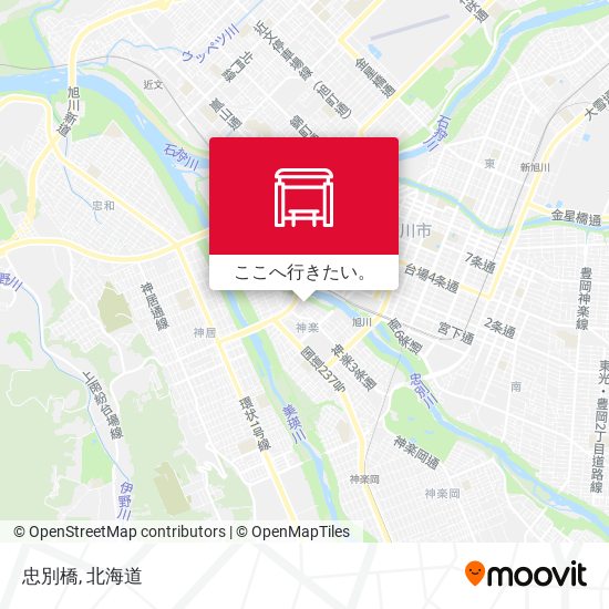 忠別橋地図