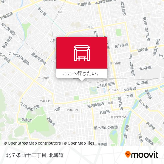 北７条西十三丁目地図