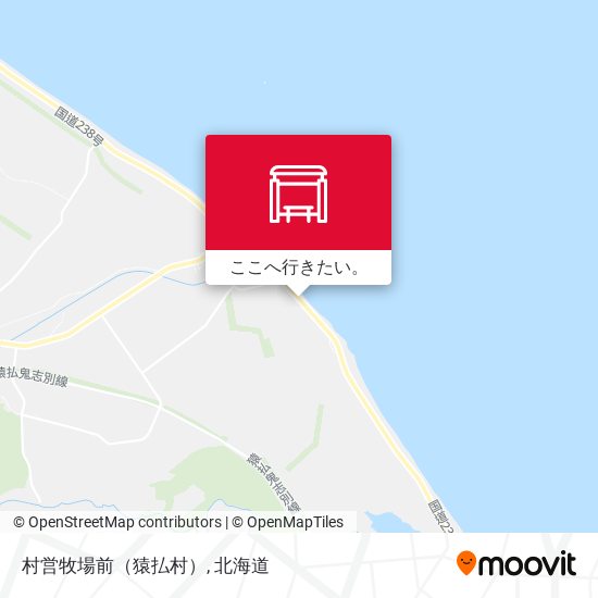 村営牧場前（猿払村）地図