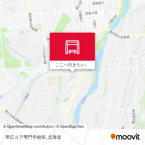 帯広コア専門学校前地図