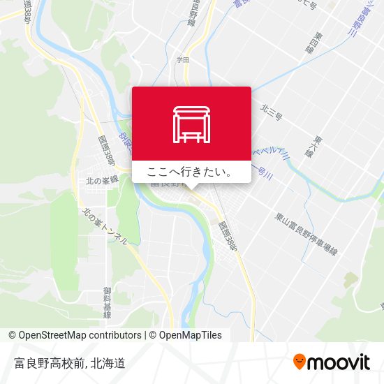 富良野高校前地図