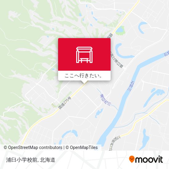 浦臼小学校前地図