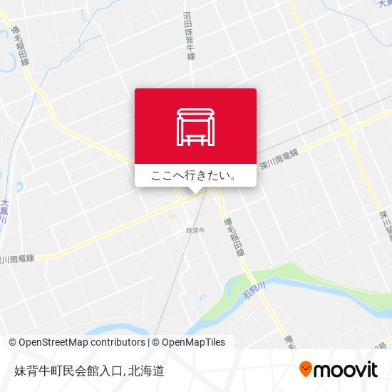 妹背牛町民会館入口地図
