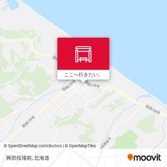 興部役場前地図