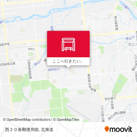 西２０条郵便局前地図